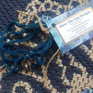 Hand-dyed silk wrap bracelet